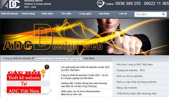 cong ty thiết kế website ADC