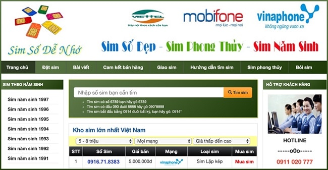 Web sim AMI là TOP 10 web bán sim số đẹp TPHCM uy tín giá rẻ