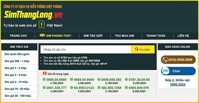 Simthanglong.vn là TOP 10 web bán sim số đẹp TPHCM uy tín giá rẻ